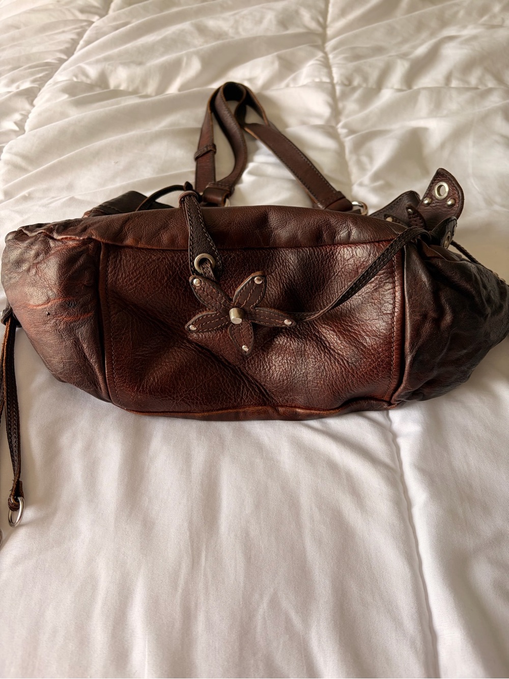 Miu Miu Archive 2006 Leather Flower Pocket Bag - Picture 10 of 11